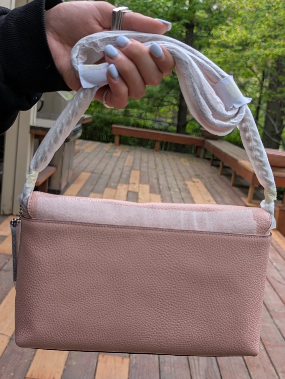 NWT Coach CROSSTOWN TURNLOCK FLAP Pebbled Leather CROSSBODY Bag in Blush-$195 - Picture 4 of 16